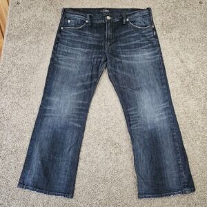 Silver Jeans Mens 40x30 Zac Relaxed Straight Leg Denim Dark Wash Whiskered